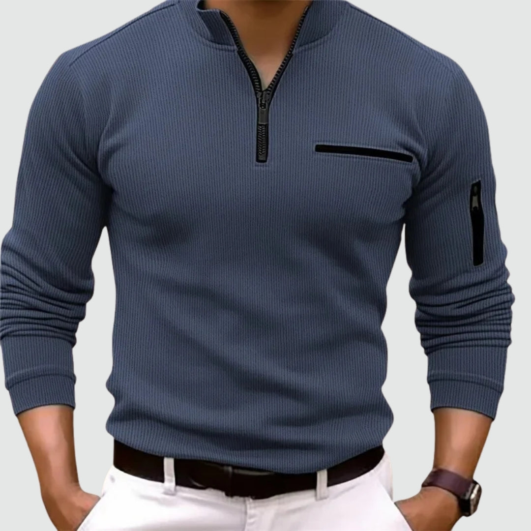 Elias™ Långärmad Pikétröja med Zip