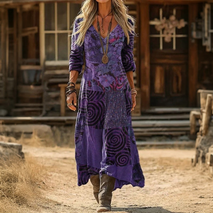 【Långärmad】Vintage Casualklänning