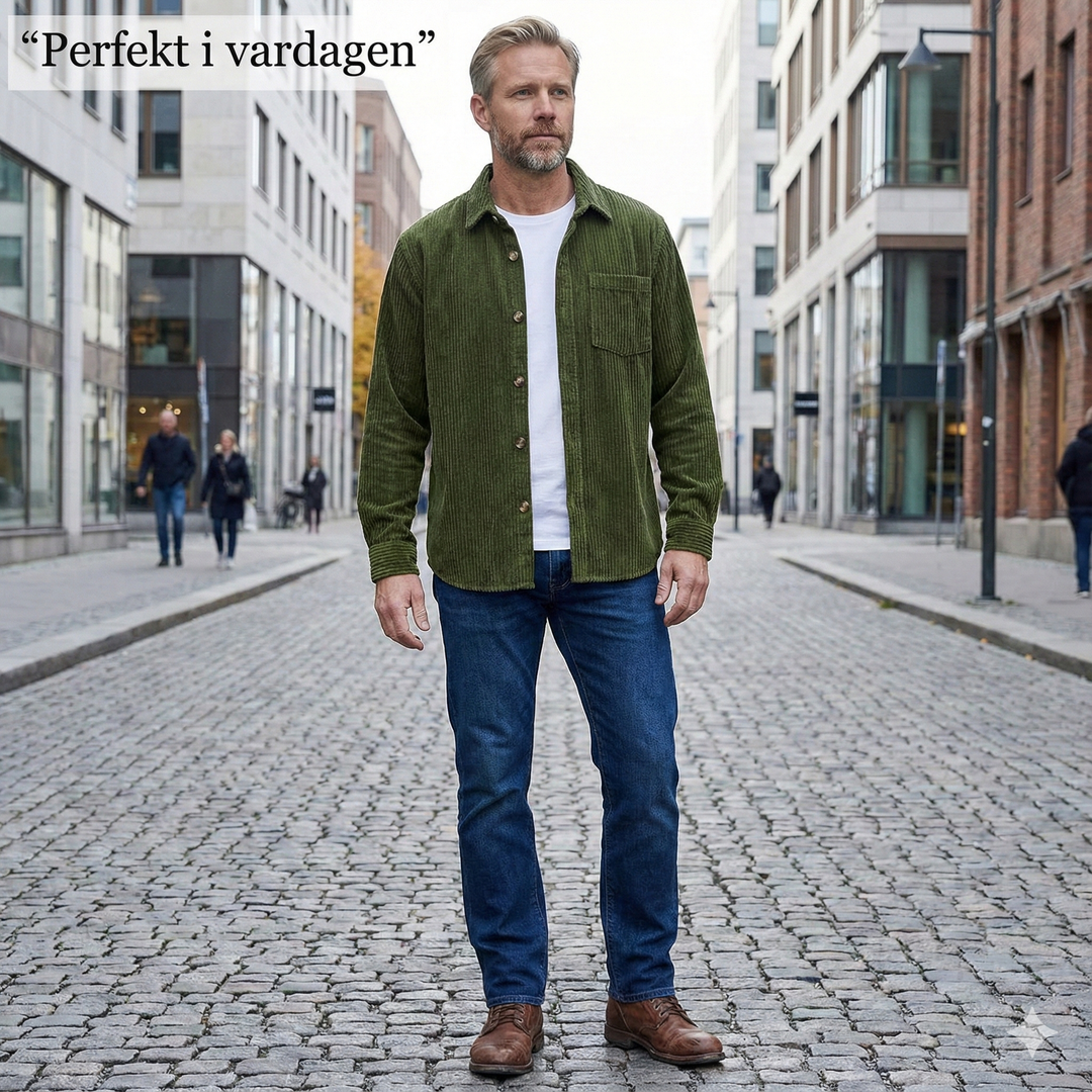 NordCord™ – Herrskjorta i Mjuk Manchestertyg