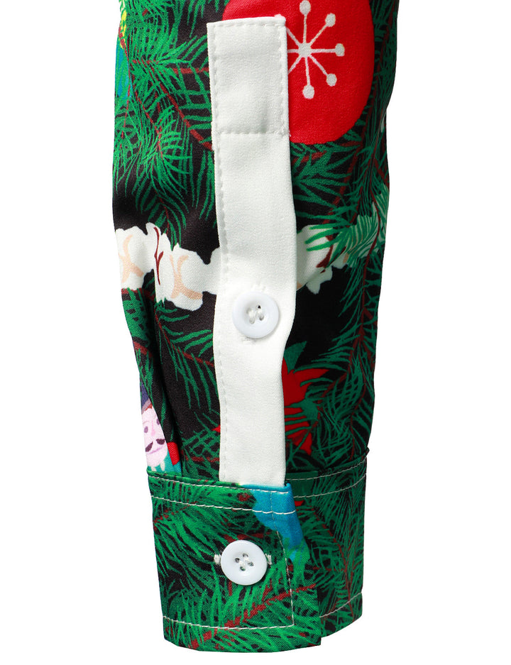 Herre Juletræ Camo Print Regular Fit Rolig Outfit Tematiserad Topp Långärmad Skjorta