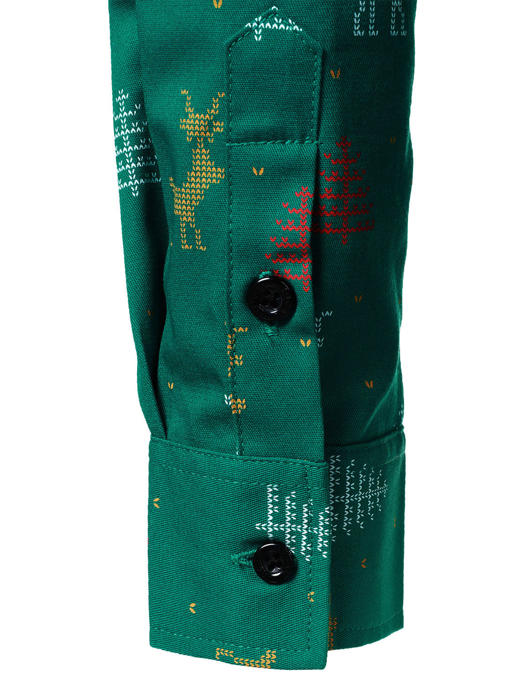 Herre Juletræ Elg Print Andningsbar Grön Långärmad Skjorta