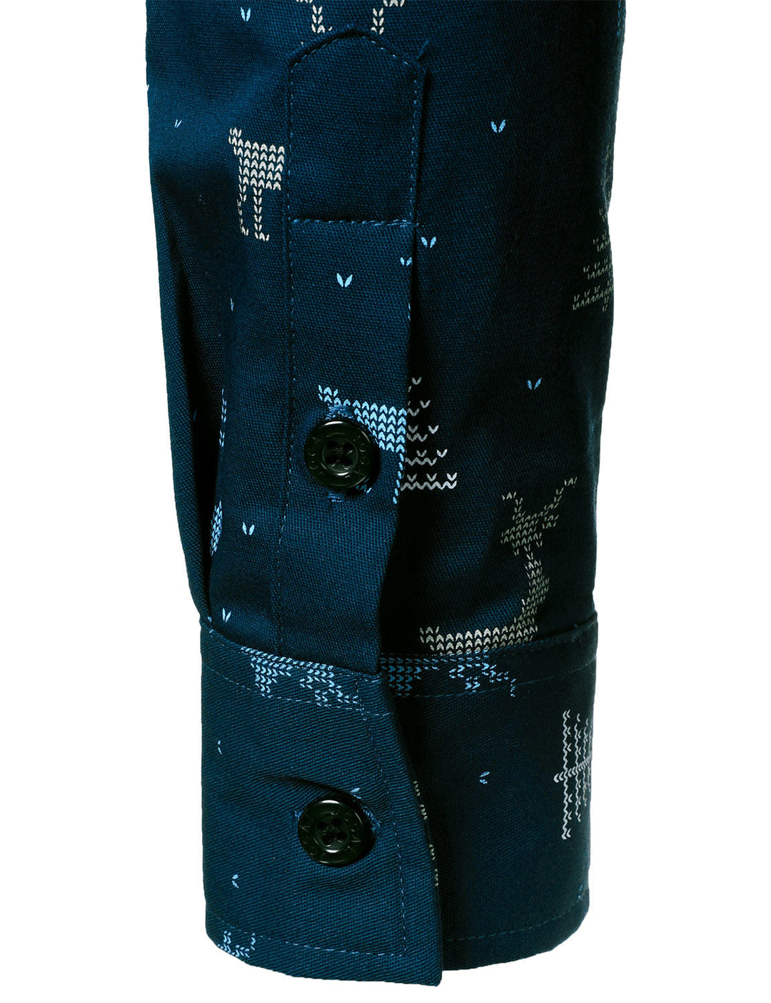 Herrar Julgran Älgtryck Andningsbar Marinblå Långärmad Skjorta