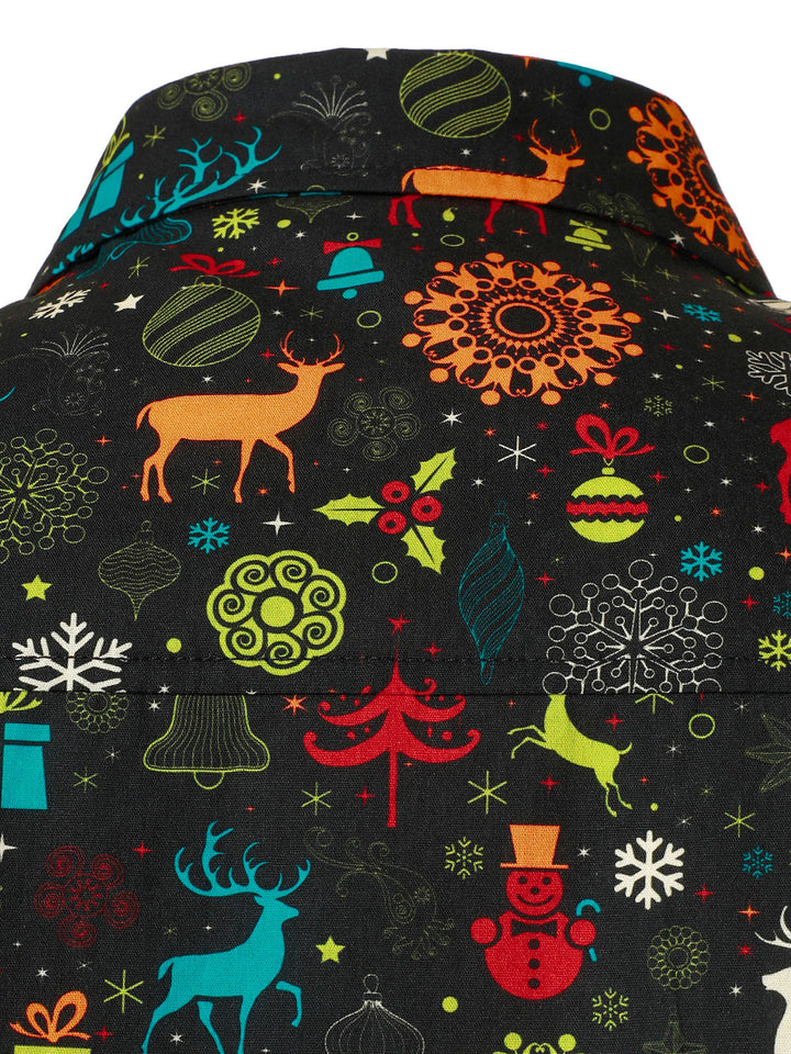 Mäns Roliga Jul Ren Snöflinga Långärmad Skjorta