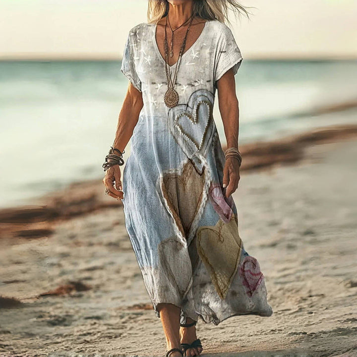 Vintage Klänning Med Hjärttryck